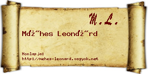 Méhes Leonárd névjegykártya